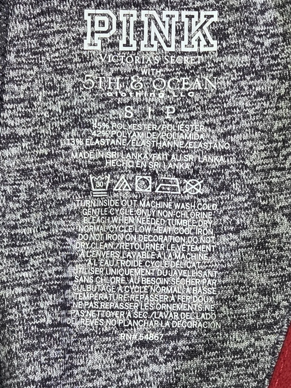 PINK Victorias Secret University of Oklahoma Sooners Leggings Heather Gray Small - Picture 10 of 12